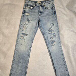 Zara The Truth Slim Distressed Light Wash Denim Jeans Size‎ 8